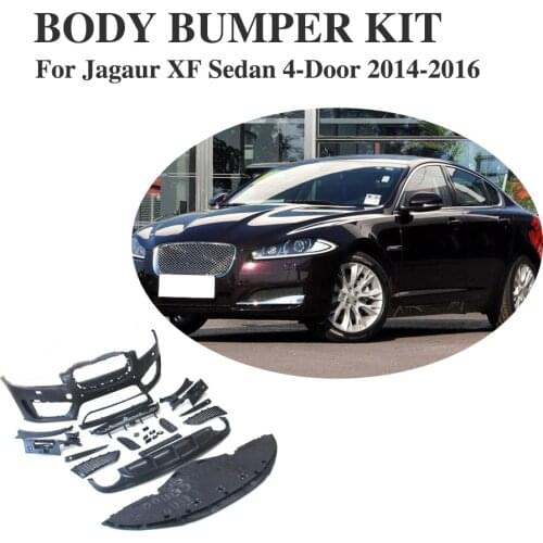 PP Black Body Kits Front Bumper Grills Rear Bumper Diffuser Exhaust Tips Body kits for Jaguar XF Sedan 4 Door 2014-2