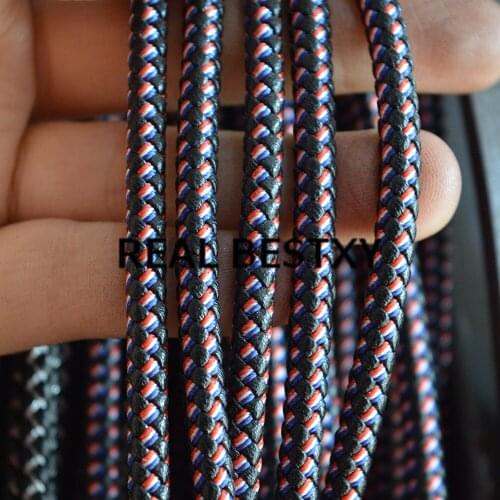 REAL BESTXY 5m/lot 5mm leather with blue/black/white leather rope cords for bracelets making leather rope straps jewelry DIY