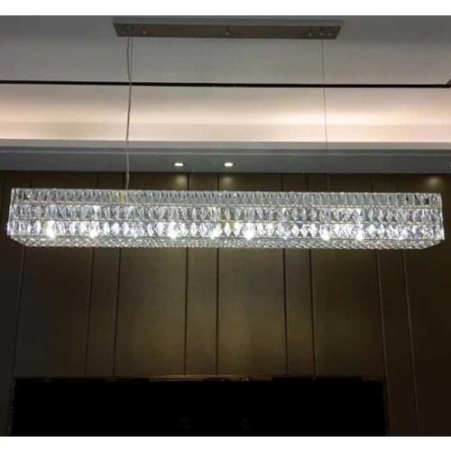 New rectangular crystal chandelier original design creative art decorative lights guest restaurant luxury chandeliers light lamp