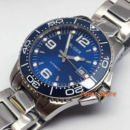 BLIGER 40mm 2020 new top luxury high quality automatic mechanical mens Watch Sapphire glass stainless date waterpoof watches