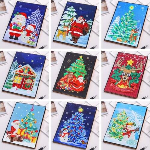New DIY Christmas Diamond Painting Notebook Diary A5 Notebook Embroidery Diamond Cross Embroidery Craft Gift