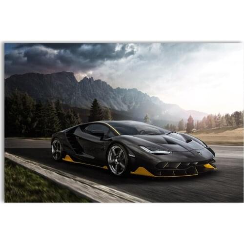 Black Car Aventador Centenario Carbon Supercar Posters Modern Canvas Paintings Wall Art Prints for Living Room Decor