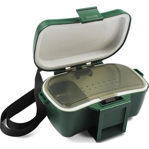 LEDIAO ABS Plastic Fishing Lure Box Fishing Lure Bait Tackle Storage Box Earthworm Worm Lure Live Bait Portable Box Accessories