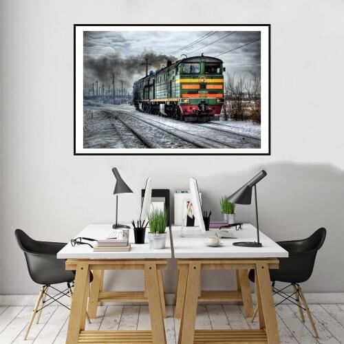 Russian Train Traffic Poster Canvas Print Painting Wall Art For Living home Room Home Decoration frame