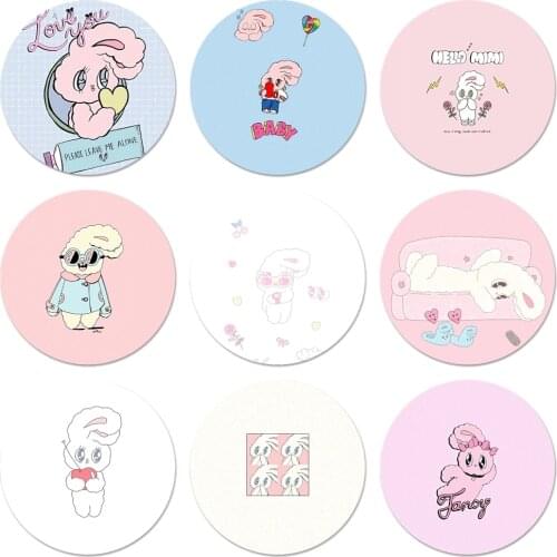 Pink Korean Chuu Esther Kim Rabbit Icons Pins Badge Decoration Brooches Metal Badges For Backpack Decoration