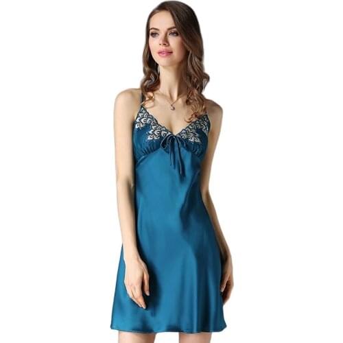 Silk Pajamas With Suspenders Sexy Nightdress Heavy Silk Ladies Silk Home Dress Summer Women