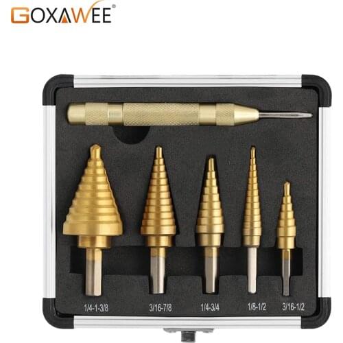 Titanium Step Drill Bit Set for Metal, Wood, Plastic Sheet, Stainless Steel Metric Step Drill Bit