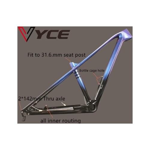 VYCE HQMTB-03 Bright black blue purple chameleon carbon MTB Bicycle Frame 27.5er Carbon mountain frames