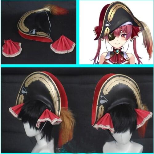 Vtuber Houshou Marine Cosplay Hat Hair Clip Hair Pin Red Hairpin Halloween Costume Accessory Props