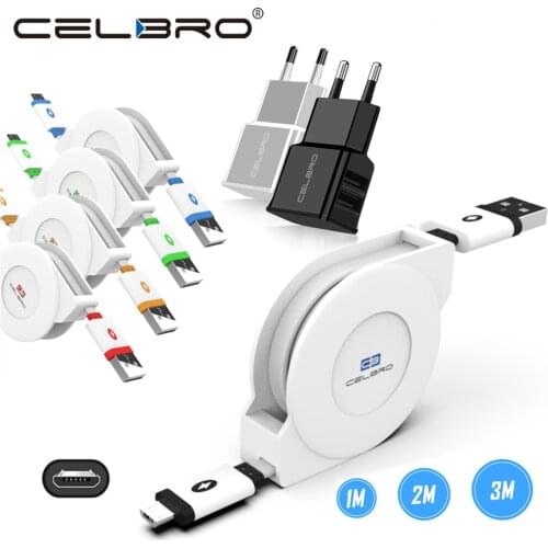 Retractable Micro USB Cable 3m 2m Micro USB Cable Cord for Samsung Galaxy A3 A5 A6 2016 J3 J5 J7 2017 A7 A6 2018 Charger Cable