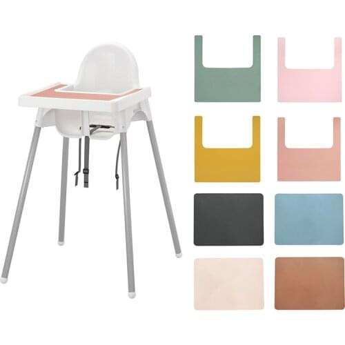 High Chair Custom Pure Color Placemat Feeding Solid Food Dining Plate Placemat Soft Silicone Table Mat Tableware Baby Stuff