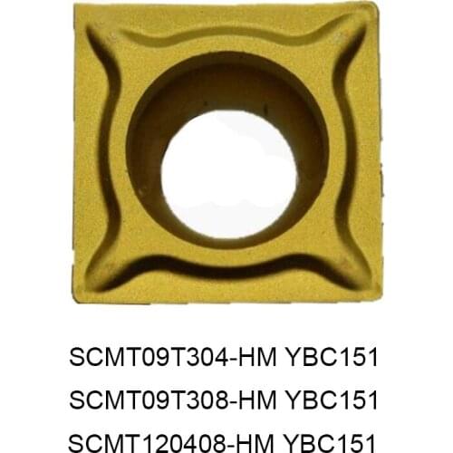 100% Original SCMT SCMT09T304-HM SCMT09T308 SCMT120408-HM YBC151 Square Single-sided CNC Blade Cylindrical Turning Tool