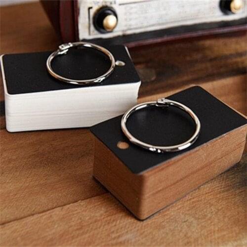 100 Pages White/Brown Kraft Paper Flash Cards Study Cards Memo Metal Binder Ring Easy Flip DIY Stationery Office Accessories
