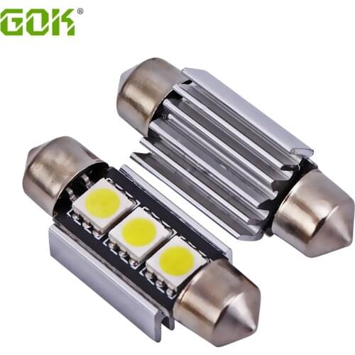2pcs festoon 36mm 39mm 41mm 3SMD 5050 LED Dome Festoon CANBUS Error Free Car 3LED c5w led auto Bulb led interior light