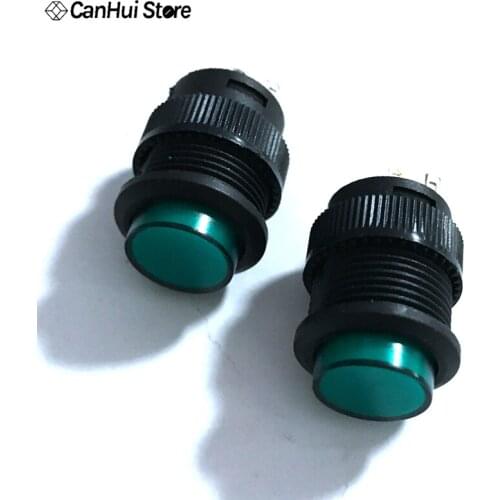 2PCS GREEN R16-503AD Self-locking ON/OFF LED Light Latching Push Button Switch 4 PIN DIP circular 16MM 3A/250V
