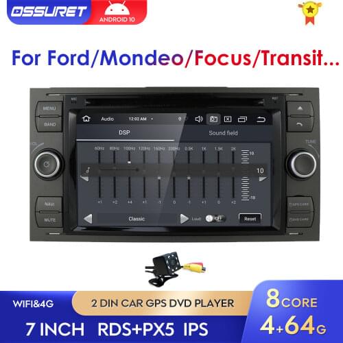 4G+64G Car Multimedia Stereo Player Android For Ford Mondeo Focus Transit C-MAX Fiesta Connect Fusion Galaxy Kuga 2Din GPS Radio