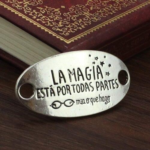 50pcs/lot Zinc Alloy Antique Silver Tone Connector Beads For Bracelet DIY Jewelry Making Accessories 38x19mm K04461