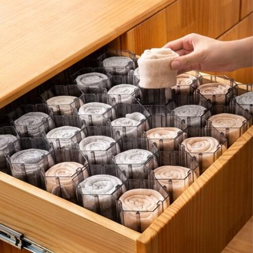 6 PCS Socks Underwear Storage Boxes Drawer Makeup Organizer Boxes Jewelry Organizer Stand Holder Acrylic Box Makeup Brushes Box