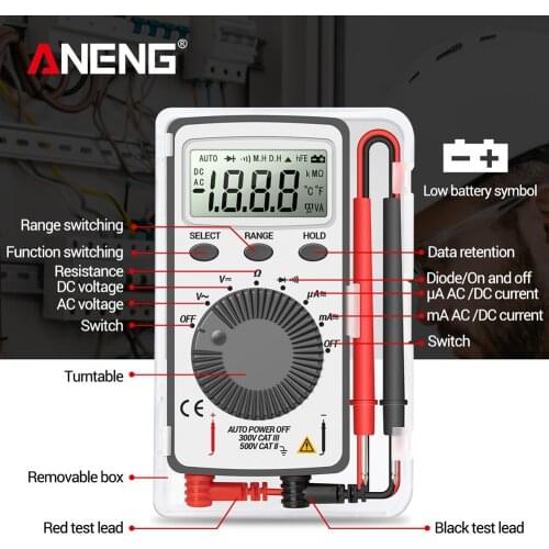 ANENG AN101 LCD Pocket Digital Multimeter Backlight AC/DC Automatic Portable Voltmeter Ammeter Ohm Tester