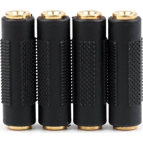 Artudatech 4 x Female to Female Stereo 1/8" 3.5mm Jack Audio Coupler adapter Gold Plated