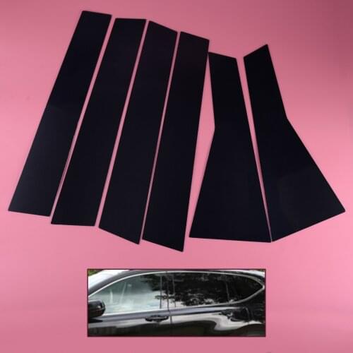 Black 6Pcs Car Pillar Posts Set Door Trim Cover Kit Black Sticker Fit For Honda CR-V CRV 2017 2018