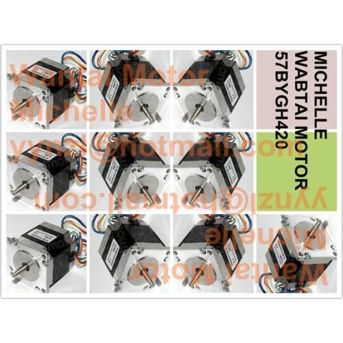 Cheap CNC! Wantai 10PCS Nema23 Stepper Motor 57BYGH420 185oz-in CNC Router Mill Engraving CE ROHS ISO with Good quality