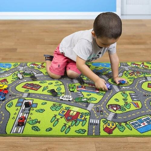 Childrens Educational Carpet Traffic Urban Road LED Baby Play Mat Crawling Pad Kids Rug Infant Non-slip Developing Mats Blanket