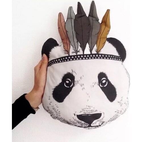 INS birthday present Baby Kid Child Stuffed Toy Pillow baby room pram decoration Bed Sofa Decor Indian Panda Cushion For Gift