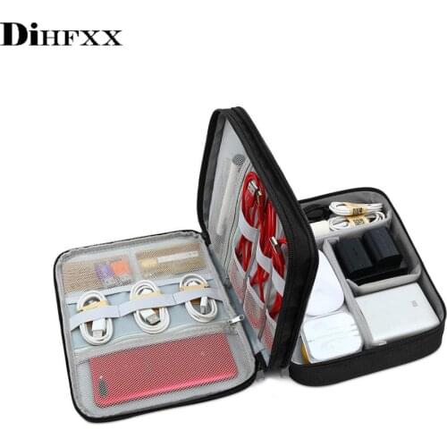 Travel Cable Bag Portable Digital USB Gadget Organizer Charger Wires Cosmetic Zipper Storage Pouch kit Case Accessories Supplies