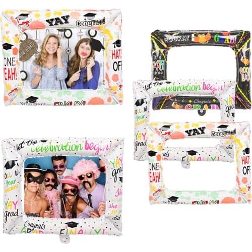 Birthday Photo Booth Foil Balloon Happy Birthday Graduation Party Photo Frame Globos Photo props Birthday Graduation Party Decor