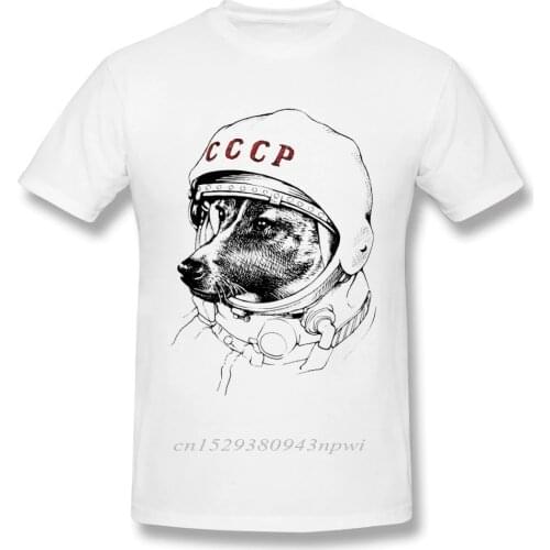 CCCP T shirt Laika Space Traveler Tee Shirt Male Quality USSR Soviet Union KGB T-Shirt Summer Casual Tees