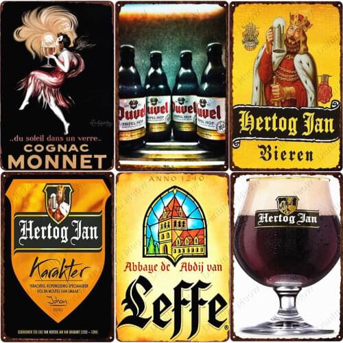 Hertog Jan Beer Plaque Belgium Vintage Tin Sign Home Bar Pub Decoration Man Cave Poster Stella Artois Beer Metal Plate ZSS58