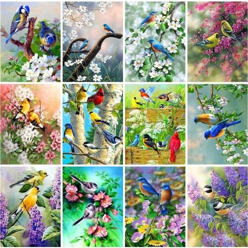 Huacan Full Square/Round Diamond Painting Bird Diamond Embroidery Sale Flower 5D DIY Mosaic Decor For Home
