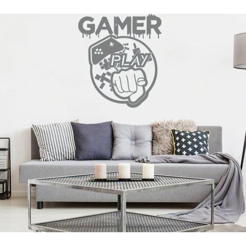 Gamer Vinyl Wall Sticker Game Room For Kids Room Decoration Wall Murals Boys Bedroom Decor Gaming Poster Wallpaper DW567