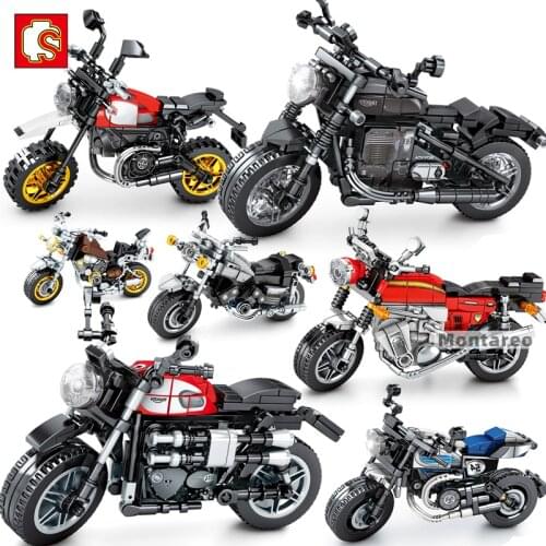 Sembo Creative DIY Motorbike Building Blocks City MOC Motorcycle Motor Car Model Bricks Educational Kits Toy For Kids Boys Gift