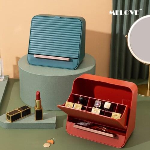 12 Grids Lipstick Box Makeup Organizer Storage Box Lipstick Nail Polish Organizer Holder Cosmetic Organizer Mobile Phone Holder