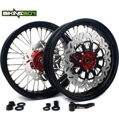 BIKINGBOY CRF 250 450 R 15 16 17 18 CRF250RX 18 19 CRF450RX 2017 2018 Supermoto 17" Front Rear Wheel Rim Hub Brake Discs Bracket