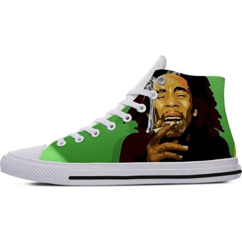 Men Casual Shoes Custom Print Bob Marley Images Breathable Outdoor Trainer Sneakers Custom Male Shoes