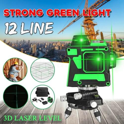 Laser Level 12 Lines 3D Self-Leveling 360 Horizontal And Vertical Cross Super Powerful Green Laser Beam Line