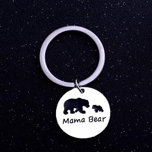 Cute MAMA Bear Mothers Gifts Jewelry Women Pendant Keychain Keyring Mom Gifts Key Chain Ring Mommy Baby Family Love Charm