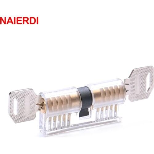 NAIERDI Transparent Locksmith Locks Cutaway Training Skill Professional Visible Practice Padlock Copper Lock Pick Tools Hardware