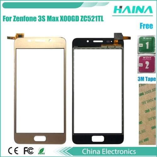3M Sticker Touch screen Digitizer Sensor Touchscreen For Asus Zenfone 3S Max X00GD ZC521 touch panel Front Glass Lens with 5.2