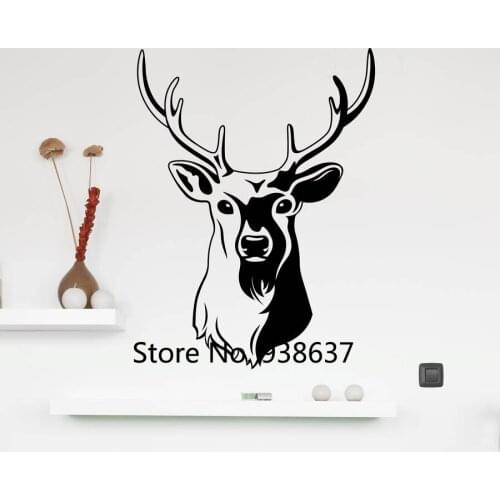 Stags Head Wall Stickers Home Decor Living Room Deer Wall Decals Vinyl Sticker Animal Decal Bedroom Mural Perfect Quality ZB421