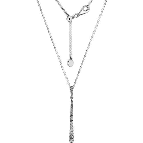 100% 925 Sterling Silver Jewelry Shooting Star Necklace with Clear CZ Free Shipping