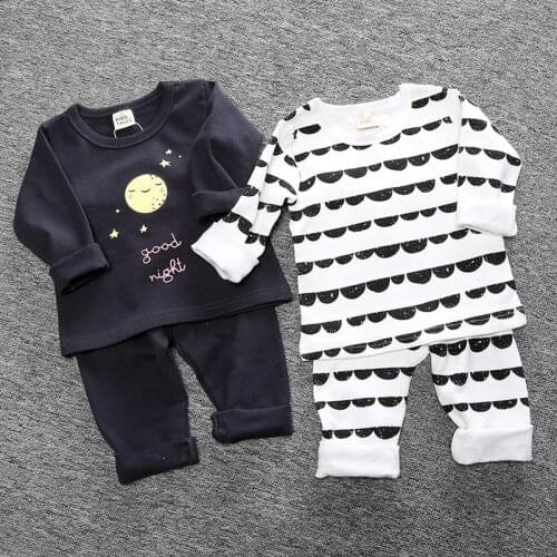 Spring Autumn Baby Pajamas Suit Home Clothing Sleepwears Long Sleeve Cotton Pajama Cute Boy Girl Toddler Loungewear Good-quality