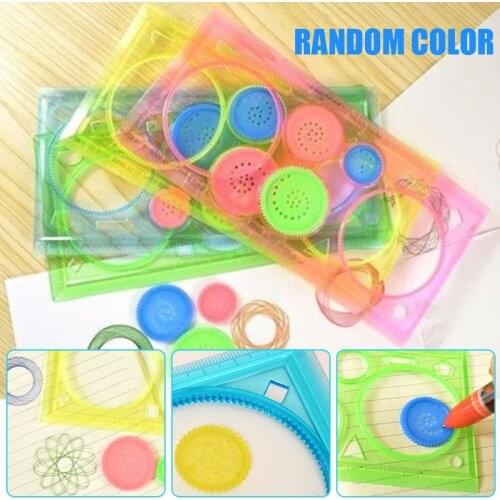 Plastic Creative Spirograph Ruler Student Straight Ruler Spiral Drawing Education Painting Multi-function Puzzle Toys Sationery