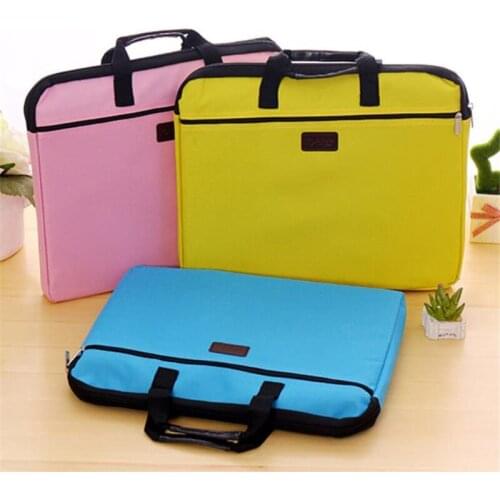 Portable Document Bag Canvas A4 Office Zipper Bag Large Capacity Men Women Handbag multi-layer Information Bag Briefcase Meeting