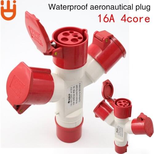 Industrial plug connector 4 core 16A multifunction is divided into three aviation plugs Waterproof explosion-proof