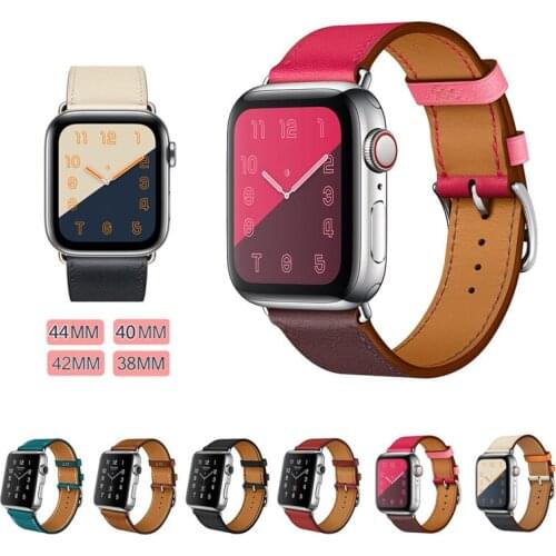 Genuine Leather Watchband for apple watch 6 Band 44MM 40MM Series 4/3/2/1 Leather Band 42MM 38MM For Iwatch Band Leather