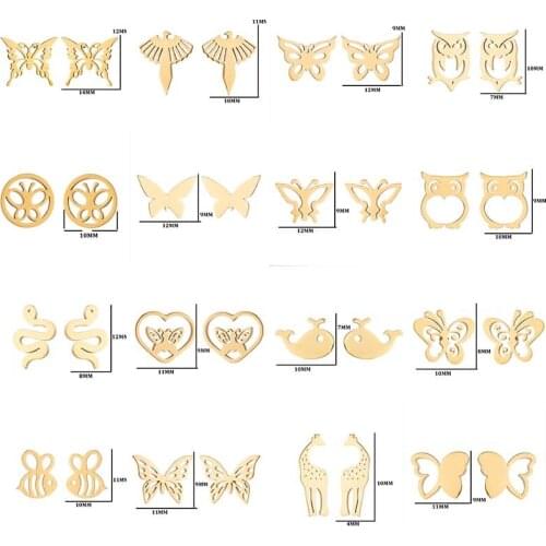 Vintage Butterfly Stud Earrings For Women Girl Cool Hip Hop Animal Owl Giraffe Snake Whale Earrings 2021 Stainless Steel Jewelry